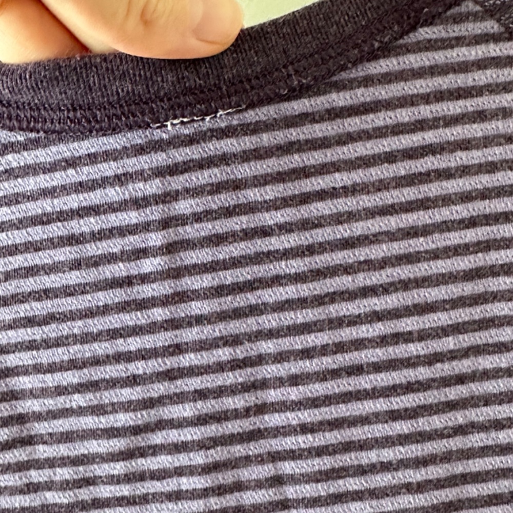 Lululemon Athletic Reversible Stripe Crew Neck Long Sleeve Top Shirt Purple - Picture 6 of 12